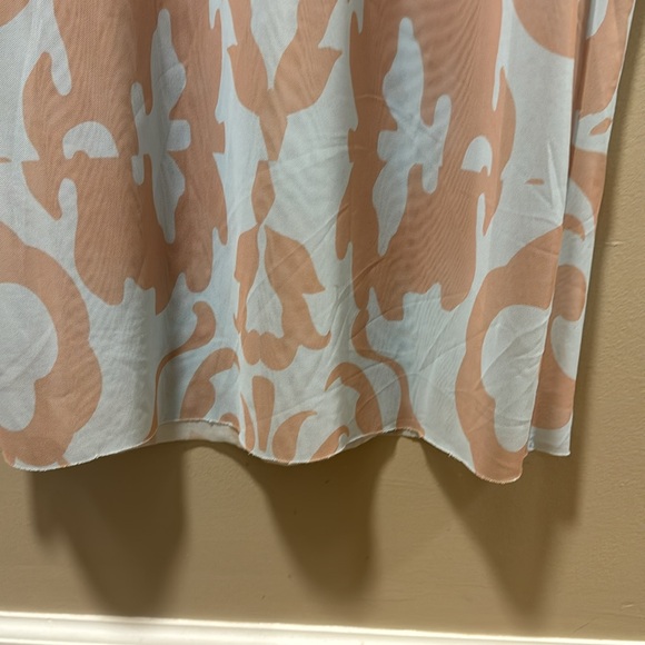 AFRM Light Blue & Cream Long Sleeve Mesh Maxi Dress - Picture 5 of 6